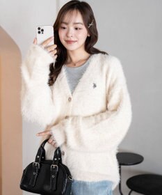 WEGO 【25年秋冬新作/WEB限定】別注USPOLOシャギーニットカーデ