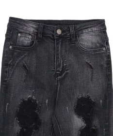 WEGO 【美脚】ダメージフレアデニム