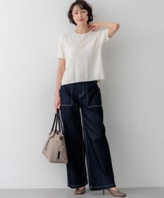 23区 コットンナイロンミニブークレ ニットT