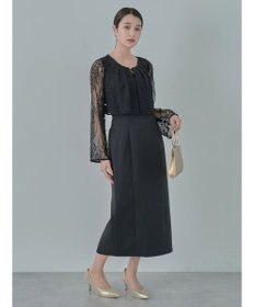 earth music&ecology ＳＥＴ２点　レースブラウス付きナローワンピース