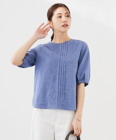 J.PRESS LADIES 【洗える】ラミーポプリン クルーネック ブラウス