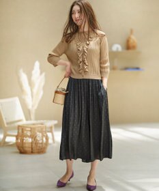 組曲 【秋のNEWカラー追加】ギャザーライトデシン パンツ