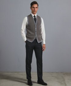 GOTAIRIKU 体温調整に【洗える/チクチクしにくい/ピリングしにくい】イタリア糸 ハイゲージ ベスト_WOOL100%