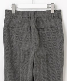 自由区 【撥水加工・洗える】TRギャバ裏起毛チェック柄テーパード パンツ