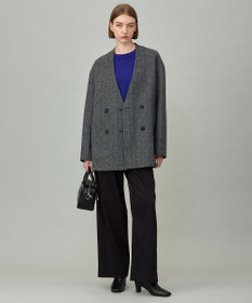 ICB WoolRever ノーカラーショートコート