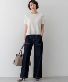 23区 コットンナイロンミニブークレ ニットT