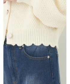 earth music&ecology フリルカラーカーディガン