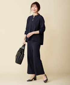 J.PRESS LADIES 【洗える・イージーケア】CUT GEORGETTE セミワイド パンツ