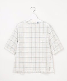 J.PRESS LADIES 【一枚で着映え】キュプラチェック  5分袖 ブラウス