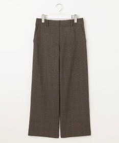 J.PRESS LADIES L 【洗える】T/Rアルガンシルクチェック ワイド パンツ