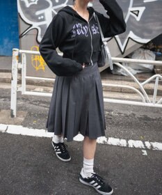 WEGO ラインストーンWジップショートパーカー