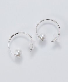 Phoebe 【金属アレルギー対応】カーブラインパールピアス/サージカルステンレス シルバー