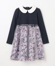 ANY KIDS 花柄ドッキングチュールワンピース