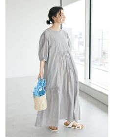 CRAFT STANDARD BOUTIQUE インド綿パフスリーブギャザーワンピース