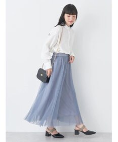 earth music&ecology スタンドフリルシャツ