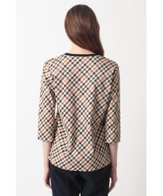 DAKS チェックプリント七分袖Tシャツ