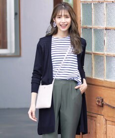 Tiaclasse 【洗える】バックリブプリーツ編みロングカーディガン