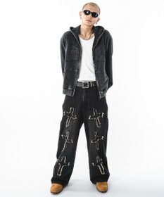 WEGO パウダーブリーチスタッズZIPパーカー