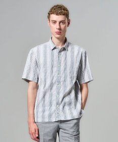 JOSEPH HOMME 【新柄】ストライプジャガードストレッチ 　レギュラーカラー半袖シャツ