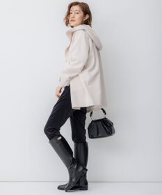 23区 ウールカシミヤビーバー フード付き ショートコート