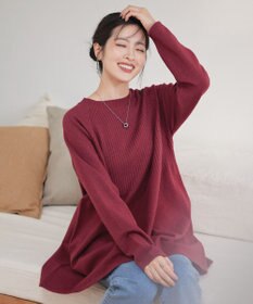 Tiaclasse 【新色追加・洗える】ミドルリブニットチュニック