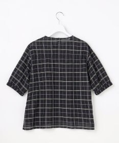 J.PRESS LADIES 【一枚で着映え】キュプラチェック  5分袖 ブラウス