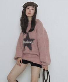 WEGO シャギーグラフィックニットBIGプルオーバー