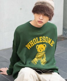 WEGO 【ユニセックス着用ITEM/SMLサイズ展開】ジャガードグラフィックプルオーバー