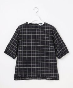 J.PRESS LADIES 【一枚で着映え】キュプラチェック  5分袖 ブラウス