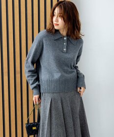 組曲 カシミヤブレンドバルキーポロ ニット