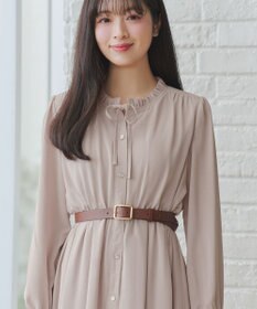 Tiaclasse L 襟フリルリボンワンピース