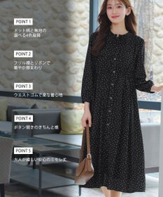 Tiaclasse L 襟フリルリボンワンピース