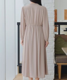 Tiaclasse L 襟フリルリボンワンピース