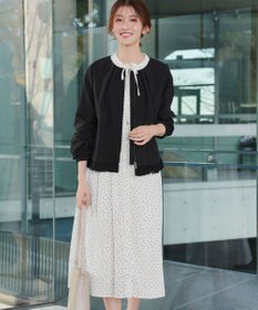 Tiaclasse L 襟フリルリボンワンピース