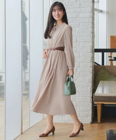 Tiaclasse L 襟フリルリボンワンピース