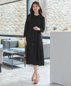 Tiaclasse L 襟フリルリボンワンピース