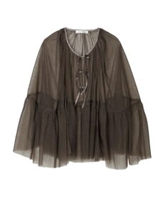 Green Parks リボンチュールデザインブラウス