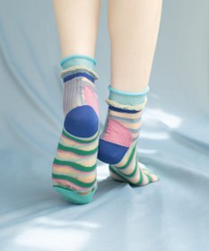 COQ WAVE ECHO シアーボーダーソックス