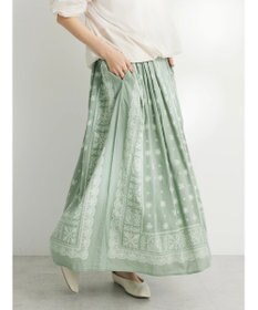 CRAFT STANDARD BOUTIQUE パネル柄マキシギャザースカート