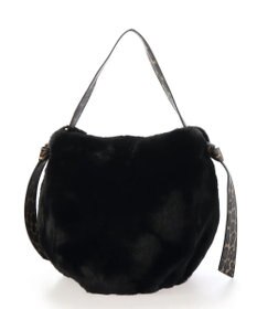 UNBILLION cachecache サイドリボンエコファー2wayショルダーバッグ