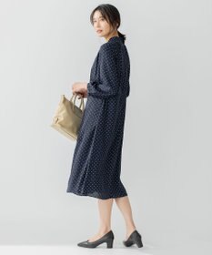 23区 【洗える】トライアングルプリント ボウタイ ワンピース