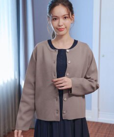 Tiaclasse L 【洗える】スポンジニットパールボタンカーディガン