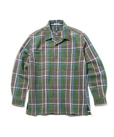 J.PRESS MEN 【J.PRESS ORIGINALS】Indian Cotton Twill Open Collar Shirt / Baggy-Fit