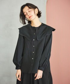 #Newans 【洗濯機可能/シワになりにくい】〈小柄さんにお勧め〉ウェービーカラーブラウス