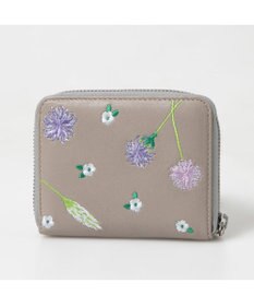 UNBILLION ペルケ perche / ボタニカルフラワー刺繍ラウンドパームフィットウォレット