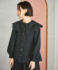 #Newans 【洗濯機可能/シワになりにくい】〈小柄さんにお勧め〉ウェービーカラーブラウス