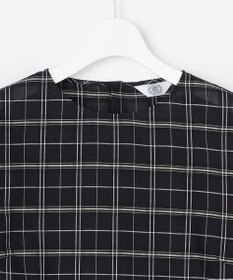 J.PRESS LADIES 【一枚で着映え】キュプラチェック  5分袖 ブラウス
