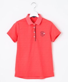 23区ゴルフ オンワード ポロシャツ ピンク チェック サイズ2 WOMEN】フラッグロゴジャガード ポロシャツ / 23区GOLF | ファッション