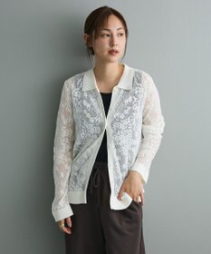 CRAFT STANDARD BOUTIQUE レース編みポロカーディガン