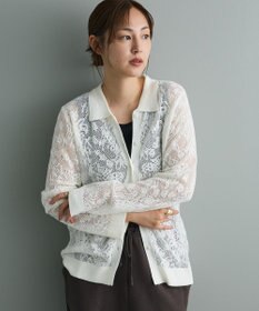 CRAFT STANDARD BOUTIQUE レース編みポロカーディガン